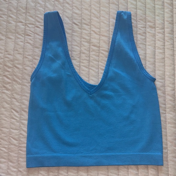 Colsie Blue Ribbed Lounge Set - Picture 4 of 5